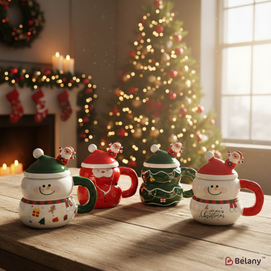 Набір з 4 кухлів "Сніговик" 420мл | 2