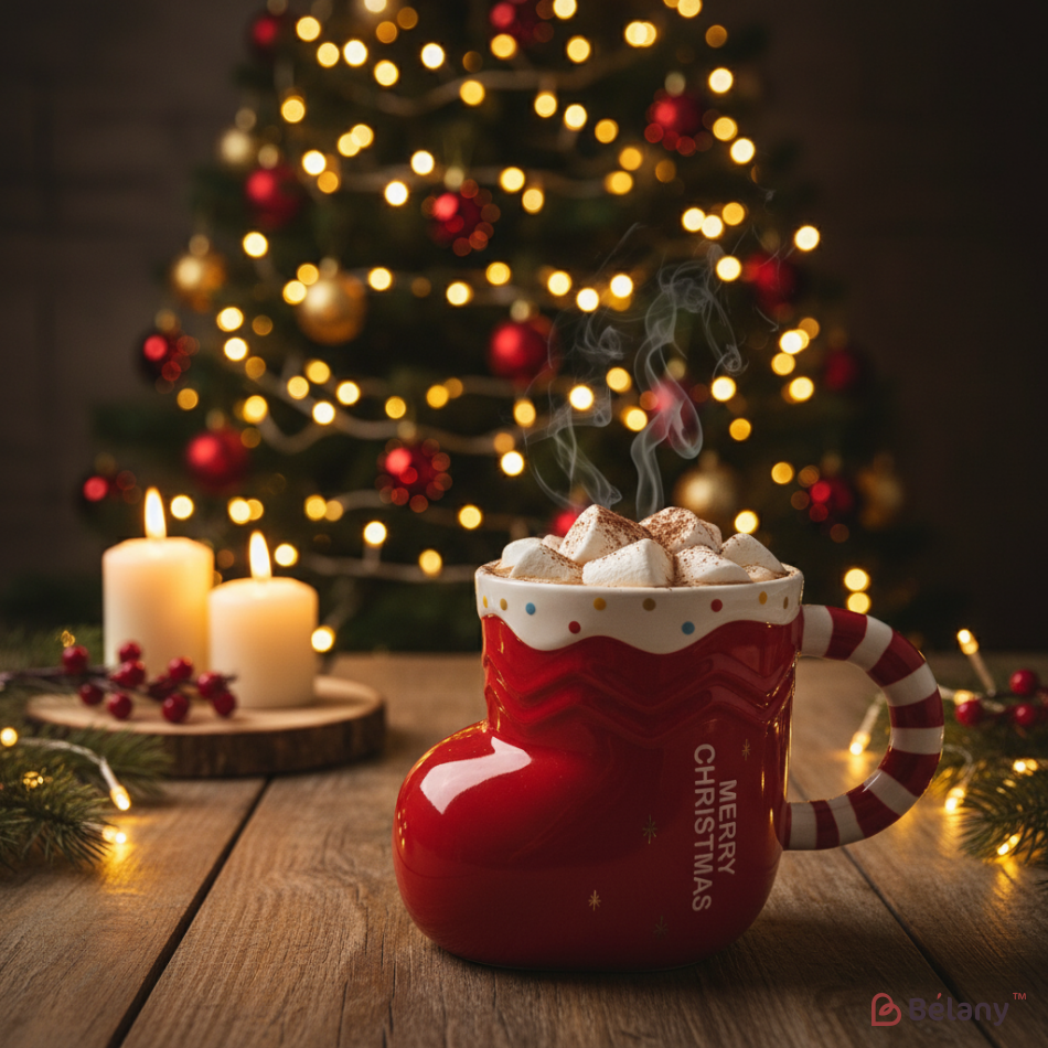 Новорічна чашка "Чобіток" 450мл | 2