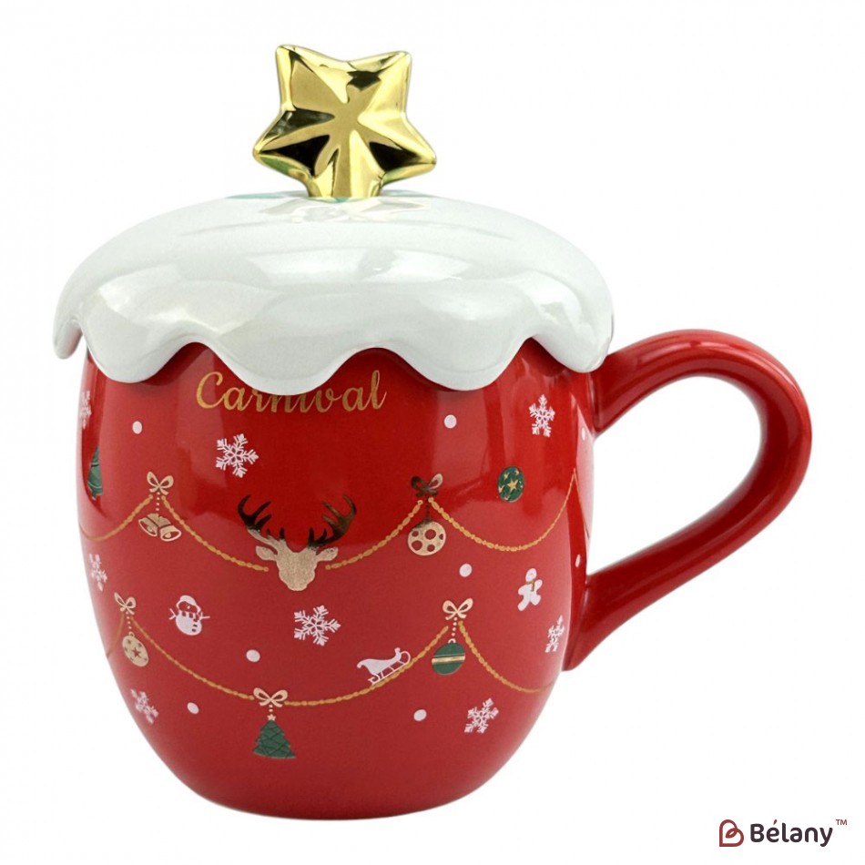 Набір з 3 кухлів кришкою та ложкою "Snow" 420мл | 4