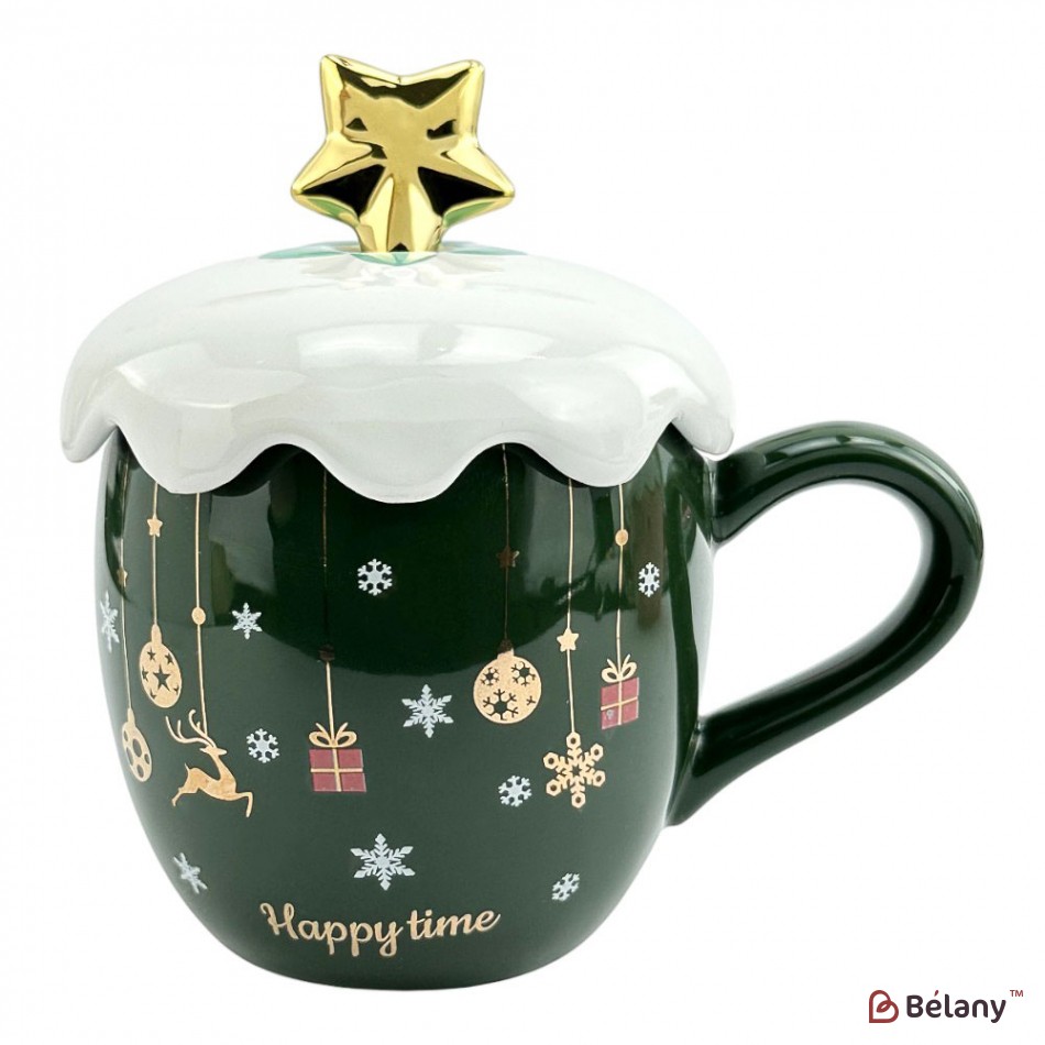 Набір з 3 кухлів кришкою та ложкою "Snow" 420мл | 5