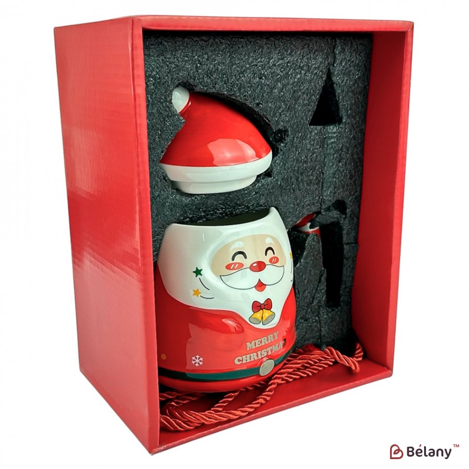 Новорічна чашка в подарунковій упаковці, 400мл, червона | 5