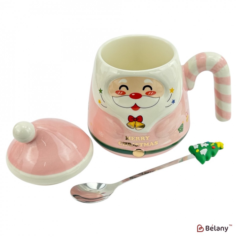 Новорічна чашка у подарунковій упаковці, 400мл, рожева | 4