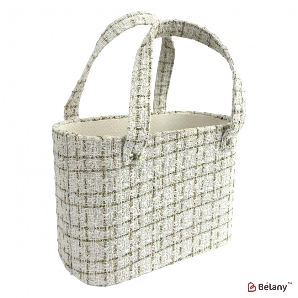 Коробка-сумка "Bonjour" бело-золотая