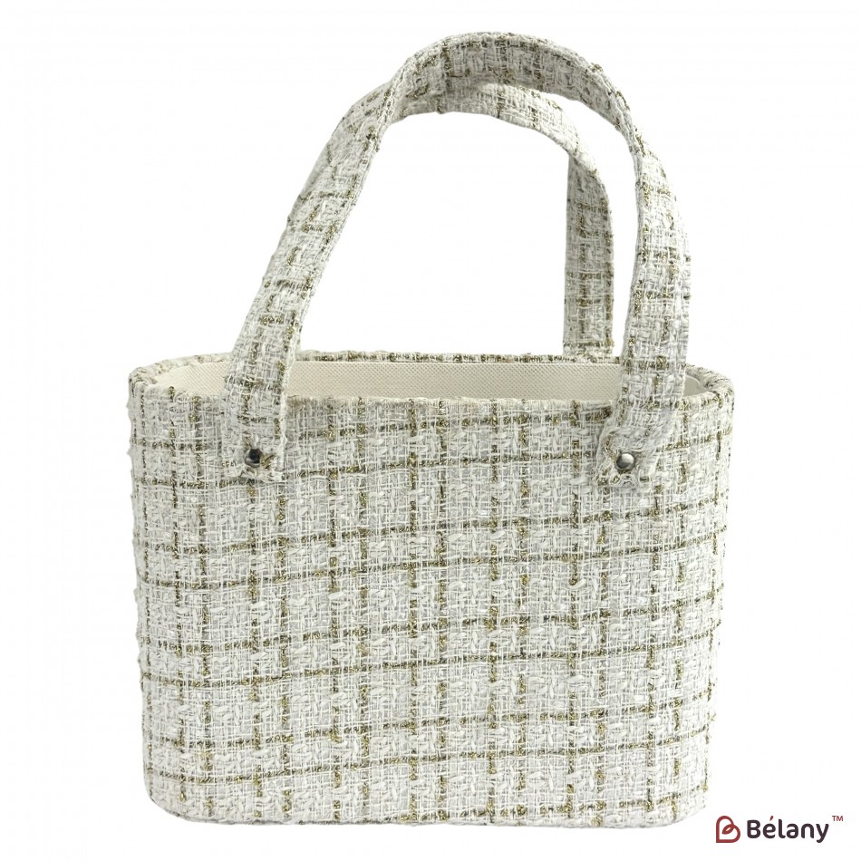 Коробка-сумка "Bonjour" бело-золотая | 2