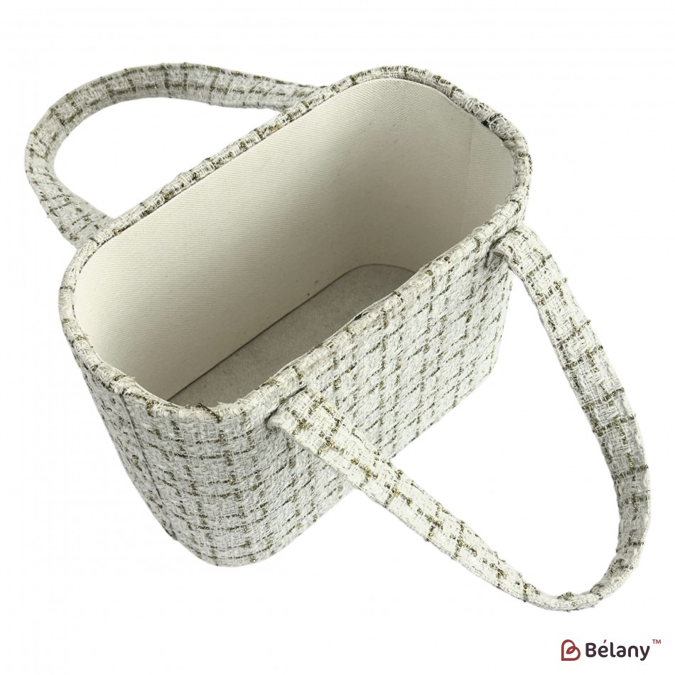 Коробка-сумка "Bonjour" бело-золотая | 3