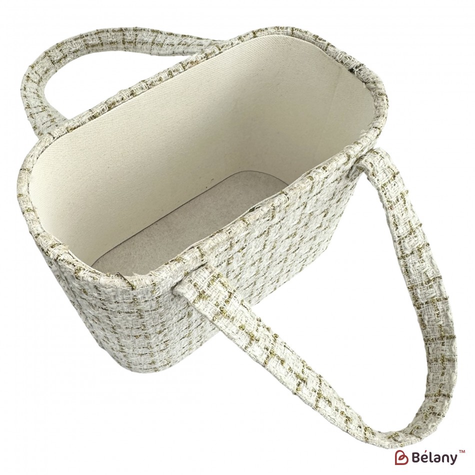 Коробка-сумка "Bonjour" бело-золотая | 4