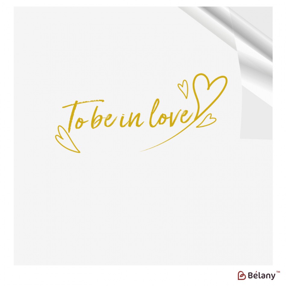 Калька прозрачная "To be in love" золотая
