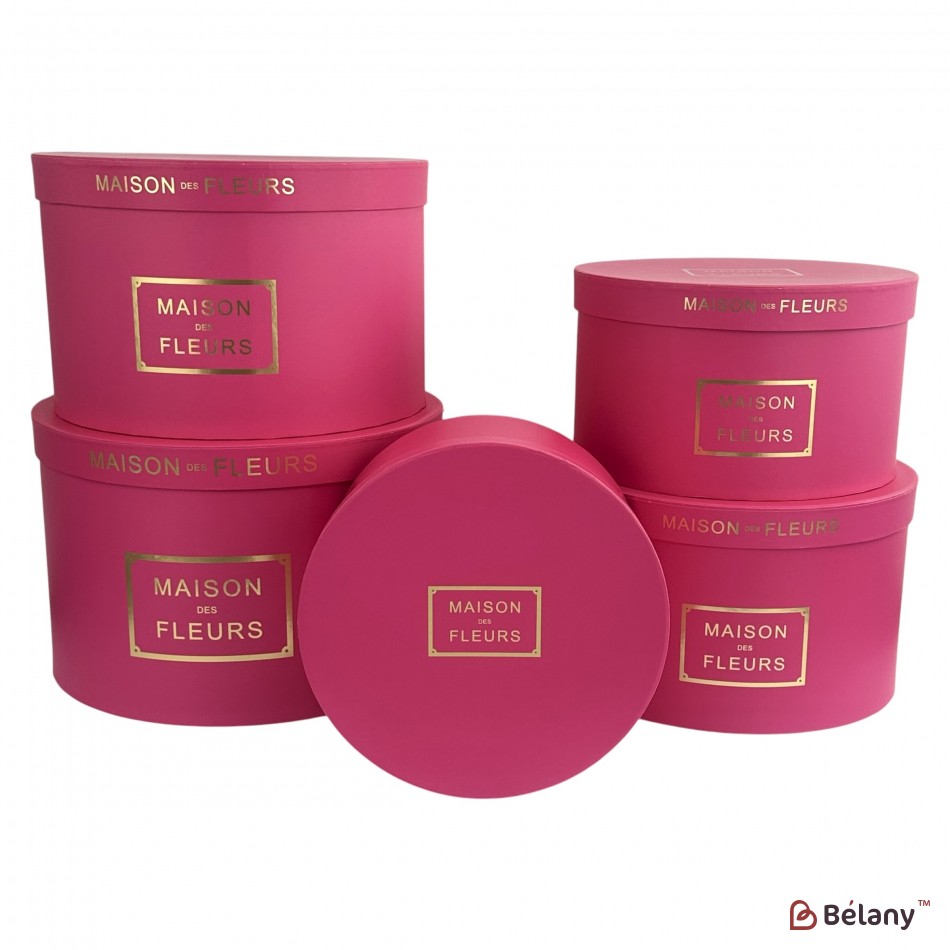 Круглая коробка "Maison Fleurs" малиновая | 3