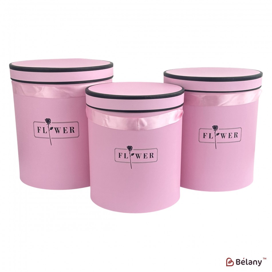 Круглая коробка "Love flower" розовая | 3