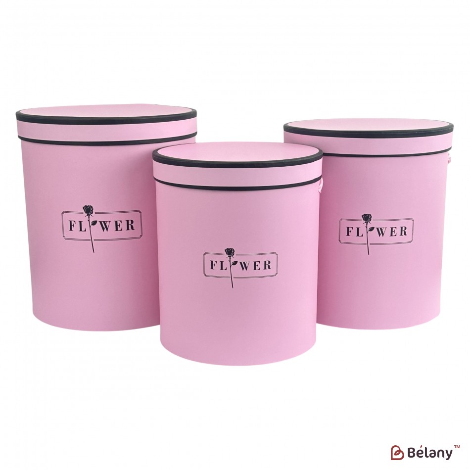 Круглая коробка "Love flower" розовая | 5