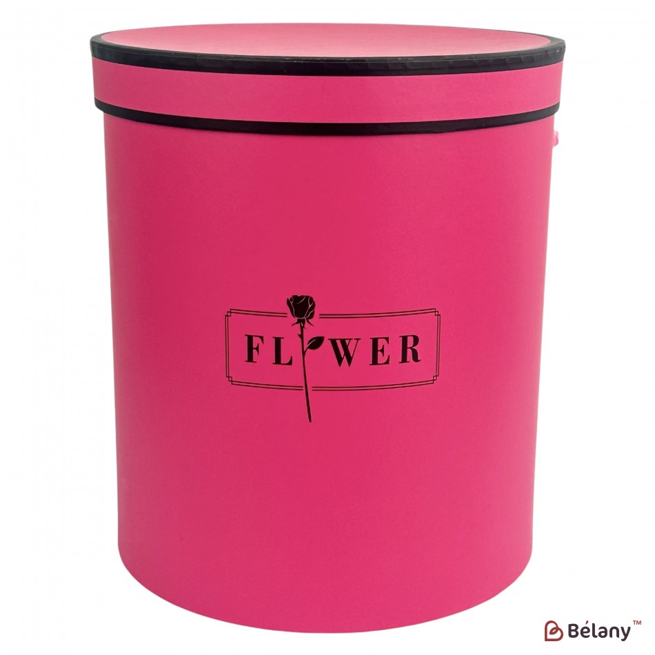 Круглая коробка "Love flower" малиновая | 3