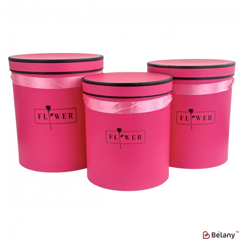 Круглая коробка "Love flower" малиновая | 4