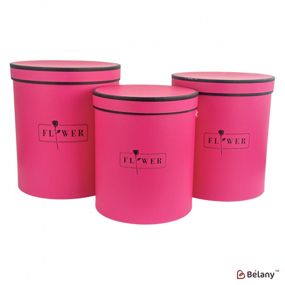 Круглая коробка "Love flower" малиновая | 5