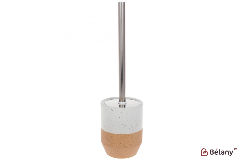 Ершик для унитаза с подставкой 13см, цвет - бело-песочный.