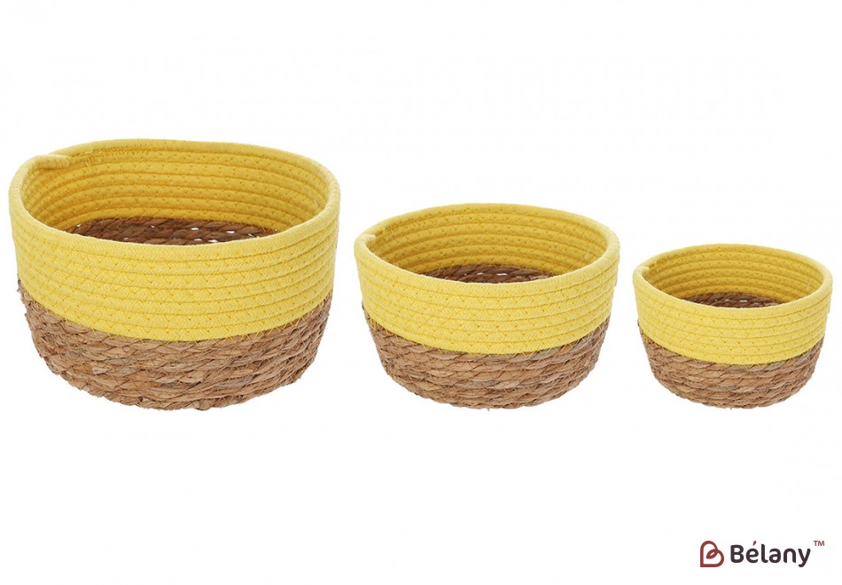 Набор плетеных корзинок (3шт) для хранения, размер: 19*10см, 22.5*12см, 22.5*13.5см