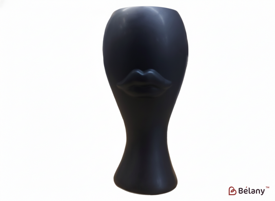 Керамическая ваза "Lips" черная L 42-20