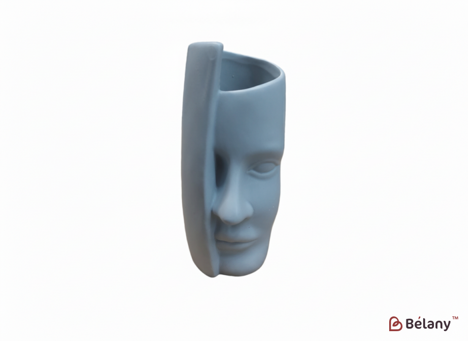 Керамическая ваза "Face" серая L 42-12