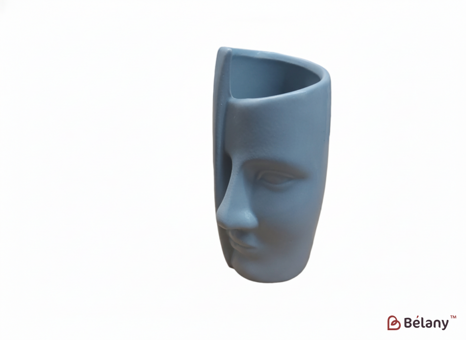 Керамическая ваза "Face" Серая S 42-8