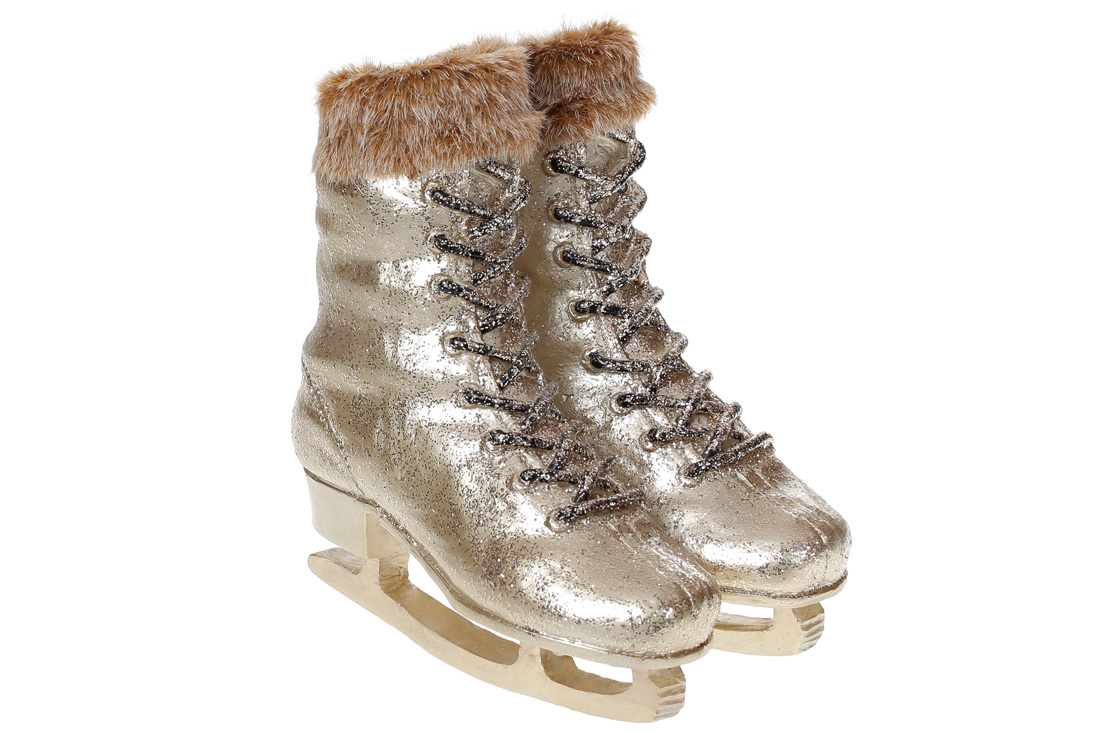 Декоративне кашпо Ковзани, 18см, колір - золото