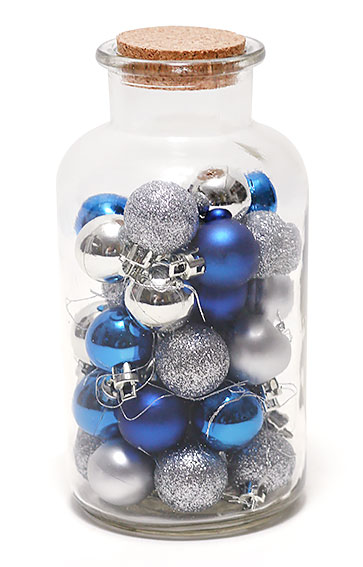 Декоративна пляшечка 20см із пробкою, прозоре скло (без декору всередині)