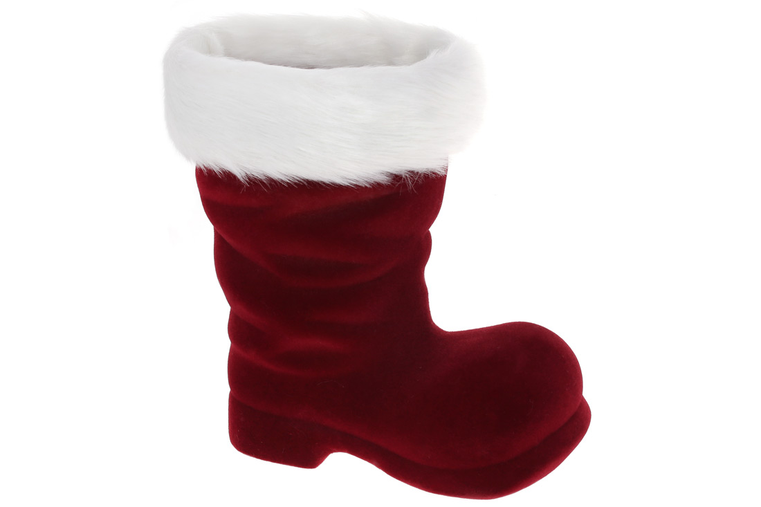 Декоративне кашпо Чобіток 25см, колір - бордо велюр