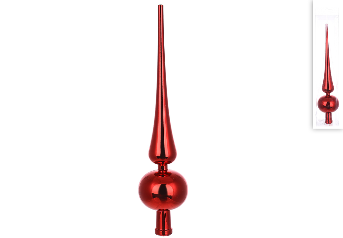 Верхівка на ялинку 25см, колір - червоний глянець