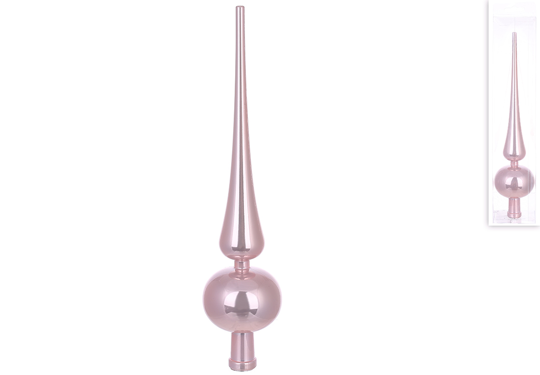 Верхівка на ялинку 25см, колір - рожевий перламутр