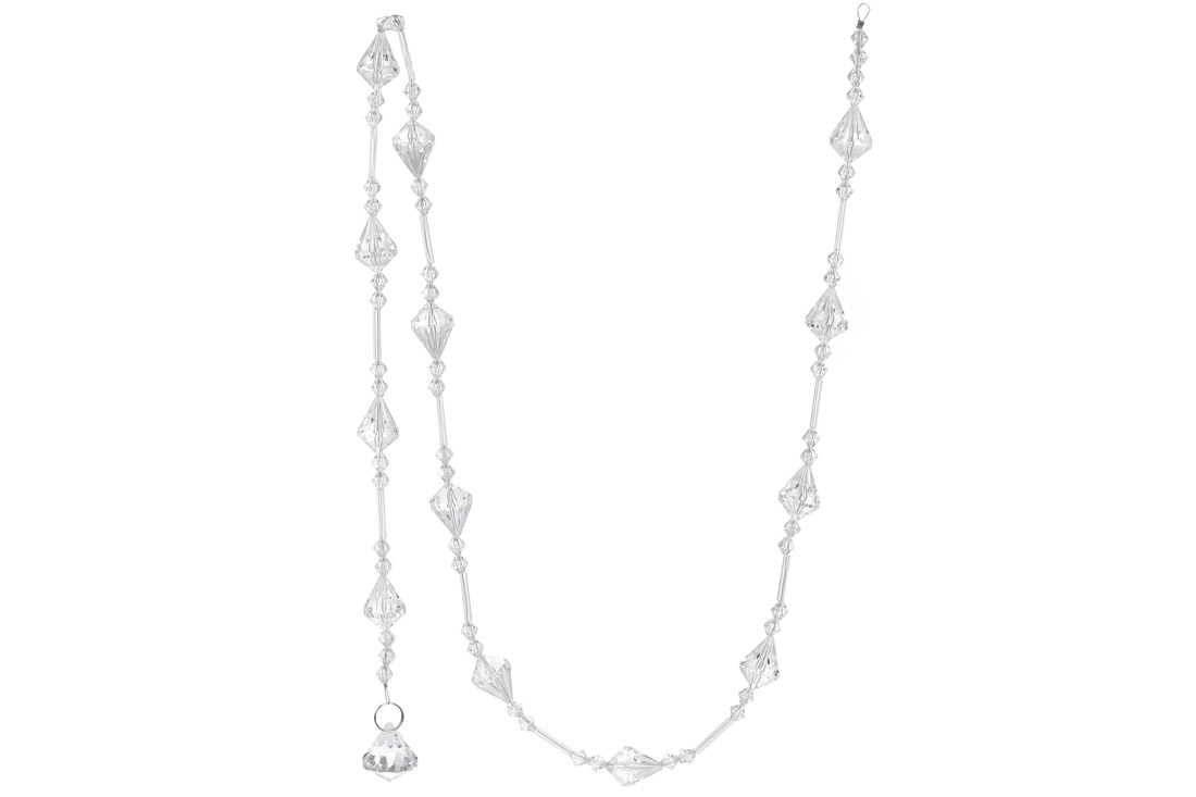 Гірлянда акрилова Кристали 100см, колір - прозорий лід