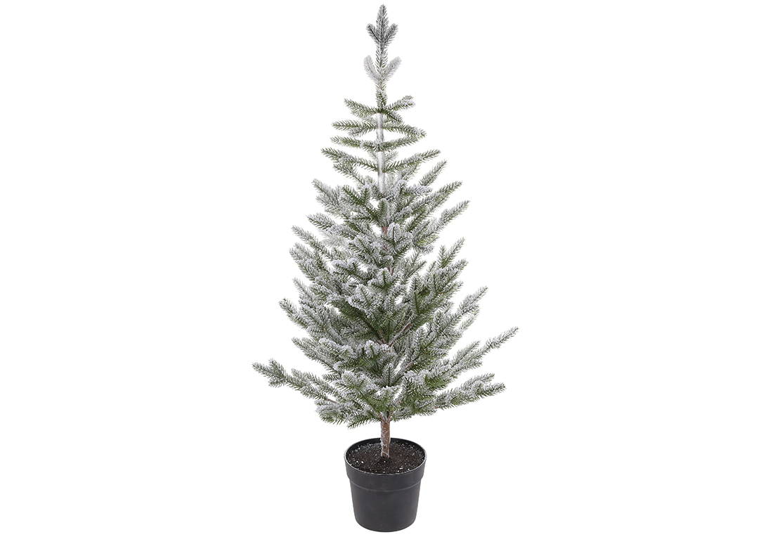 Ялинка декоративна засніжена у вазоні, 60*60*150см