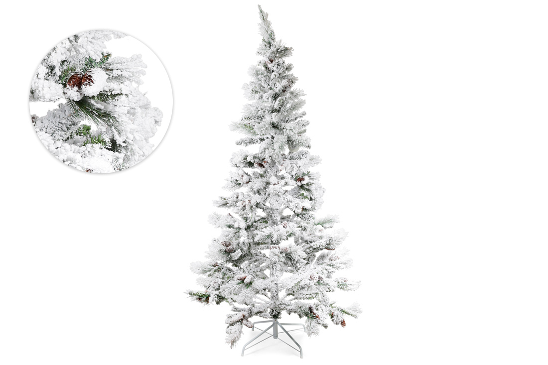 Ялинка штучна засніжена Калгарі з шишками, 240см