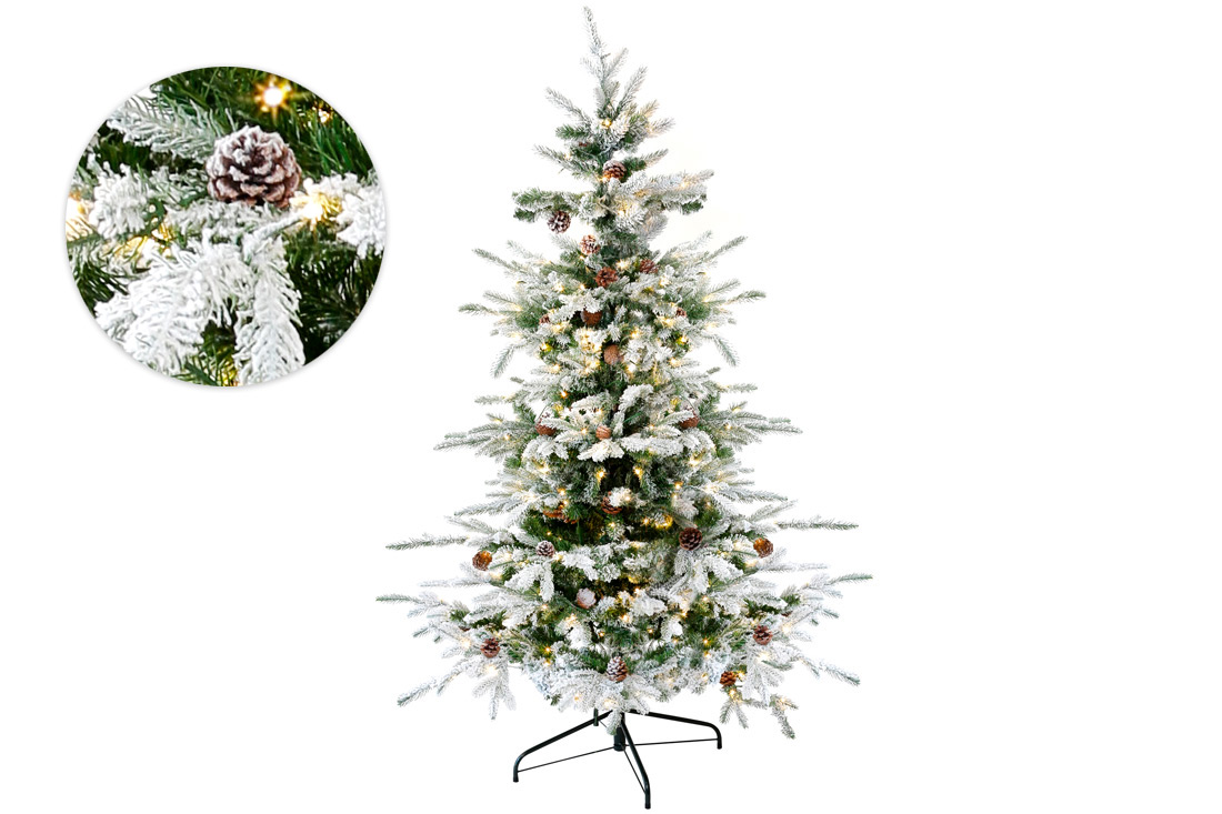 Ялинка штучна "Престиж" із шишками, 182см, 1147 гілок, 300 LED, світло - тепле біле