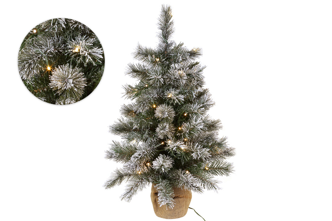 Ялинка штучна "Святкова", 75см, 76 гілок, 50 LED, світло - тепле біле