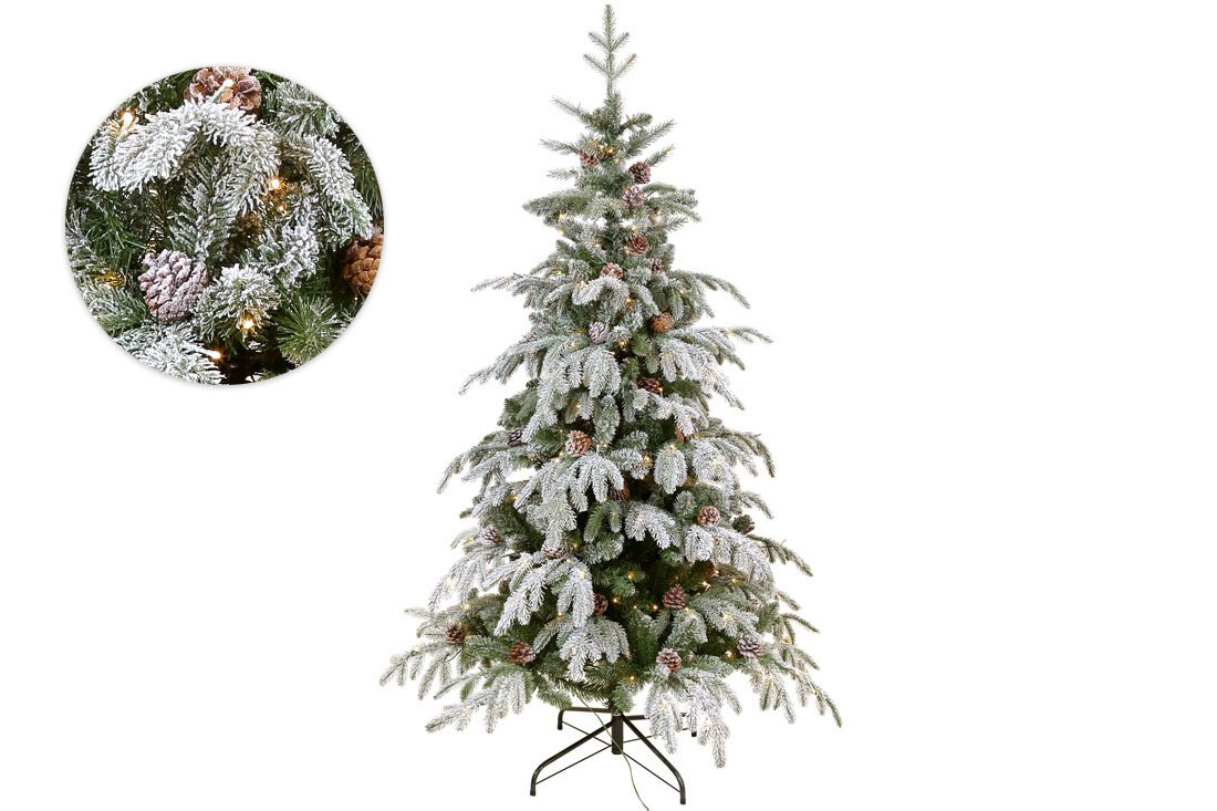 Ялинка штучна "Престиж" із шишками, 152см, 799 гілок, 200 LED, світло - тепле біле