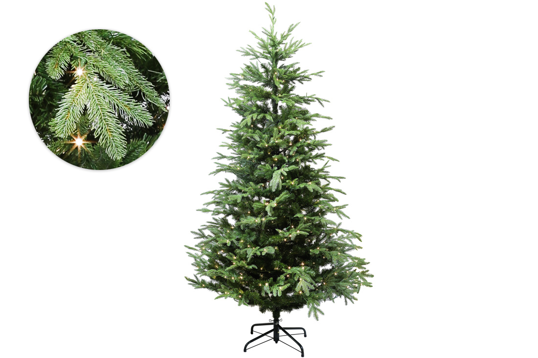 Ялинка штучна "Датська", 228см, 2490 гілки, 500 LED, світло - тепле біле