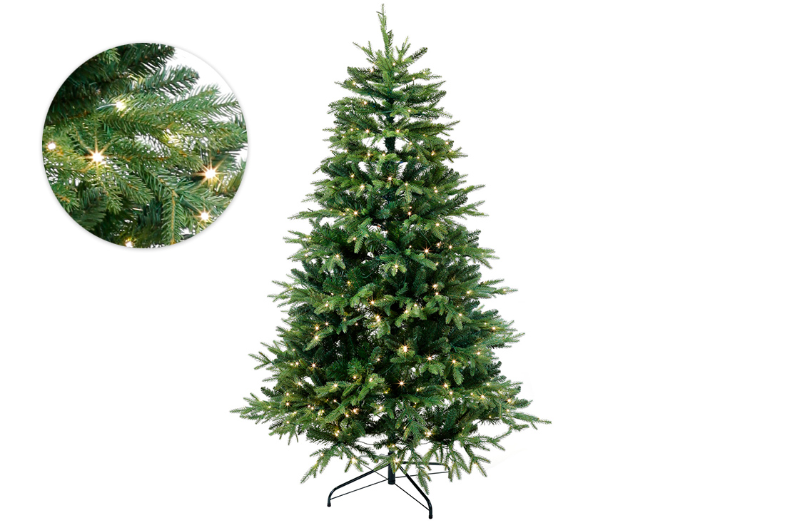 Ялинка штучна "Європейська", 180см, 1855 гілок, 400 LED, світло - тепле біле