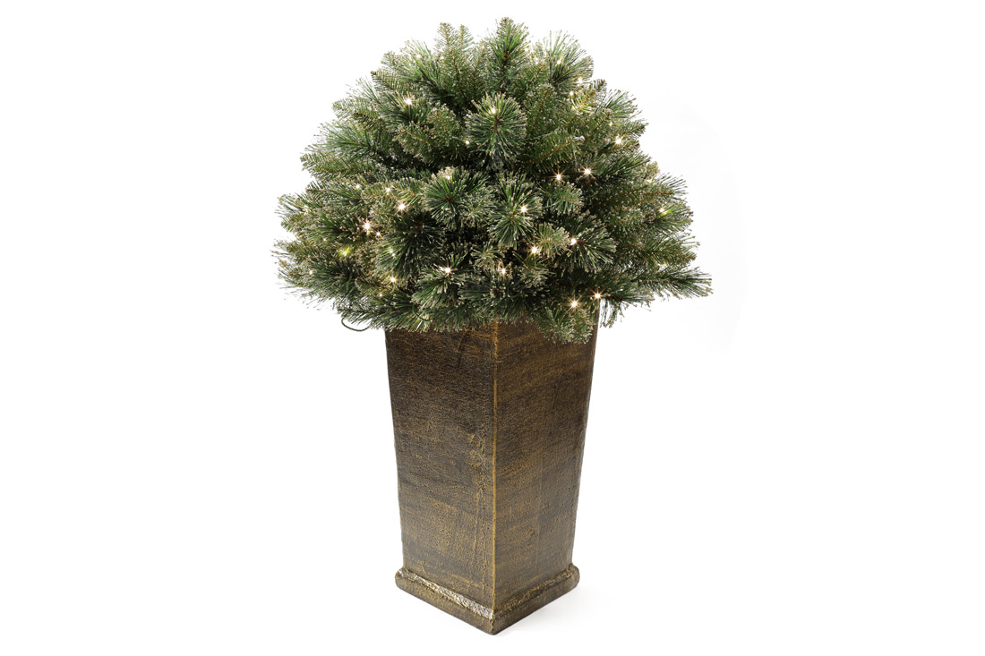 Декор зі штучної хвої у вазоні, 90см, 150 гілок, 100 LED, світло - тепле біле