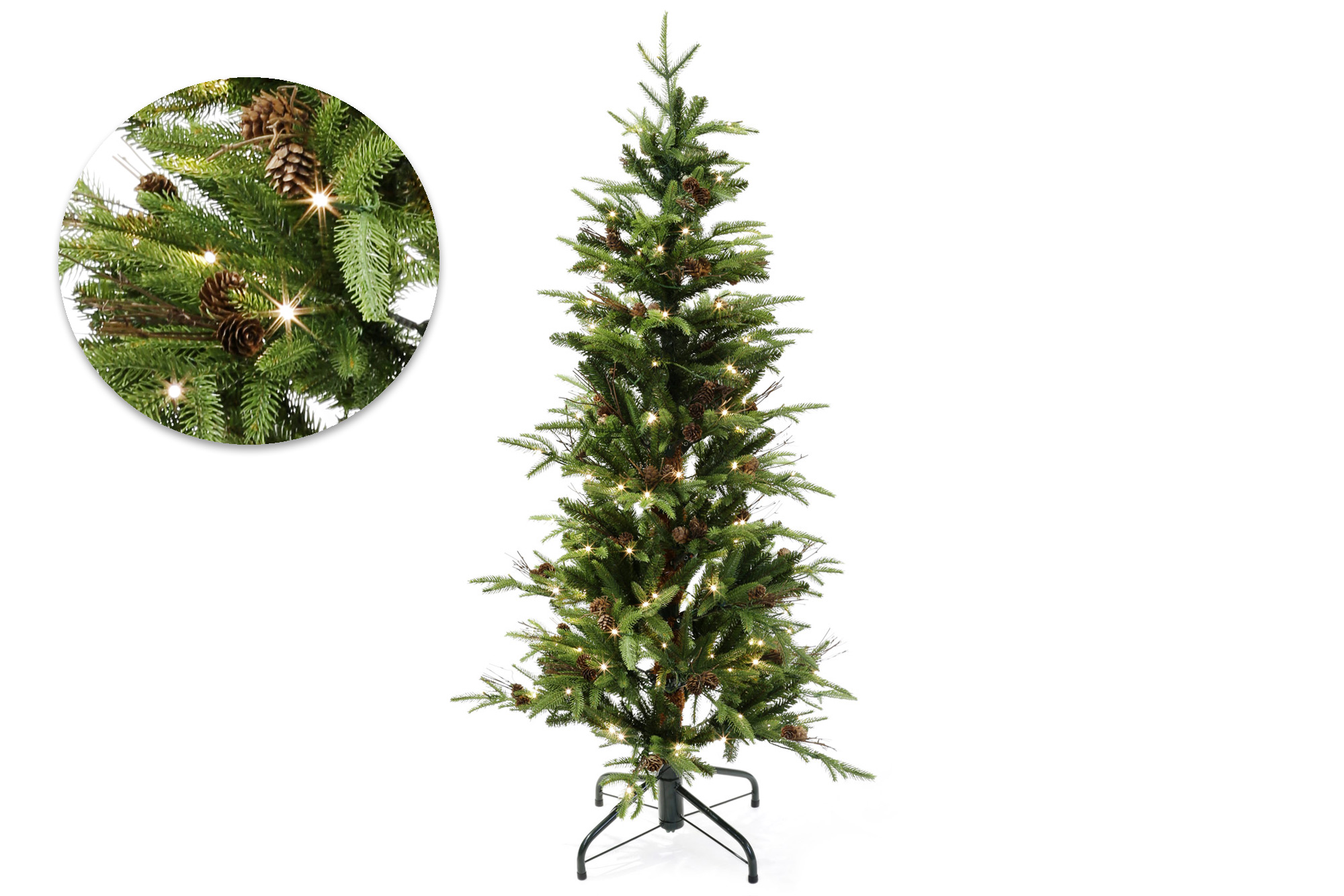 Ялинка штучна "Італійська", 152см, 877 гілок, 180 LED, світло - тепле біле