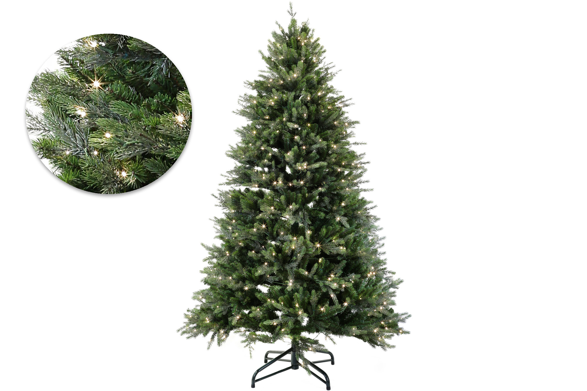 Ялинка штучна "Лувр", 227см, 5417 гілок, 600 LED, світло - тепле біле, адаптер для приміщень