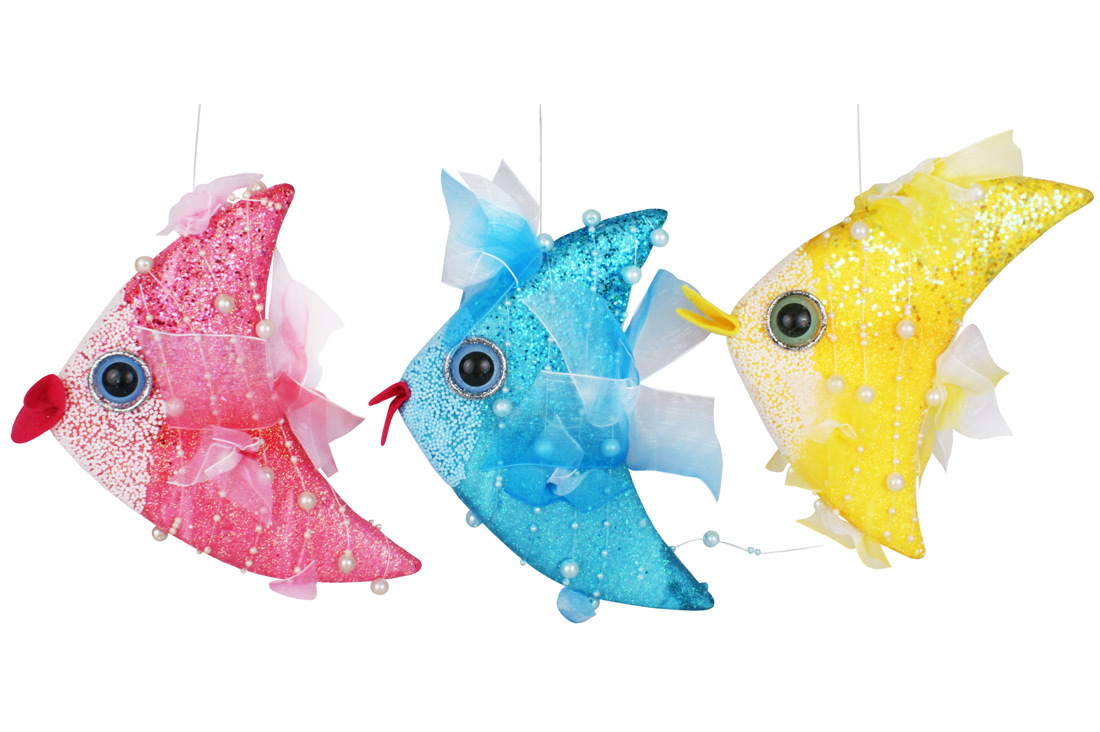 Ялинкова прикраса Рибка 18см, 3 дизайни