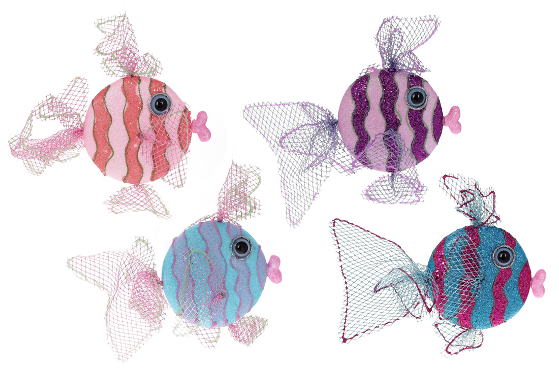 Ялинкова прикраса Рибка 22см, 4 дизайни