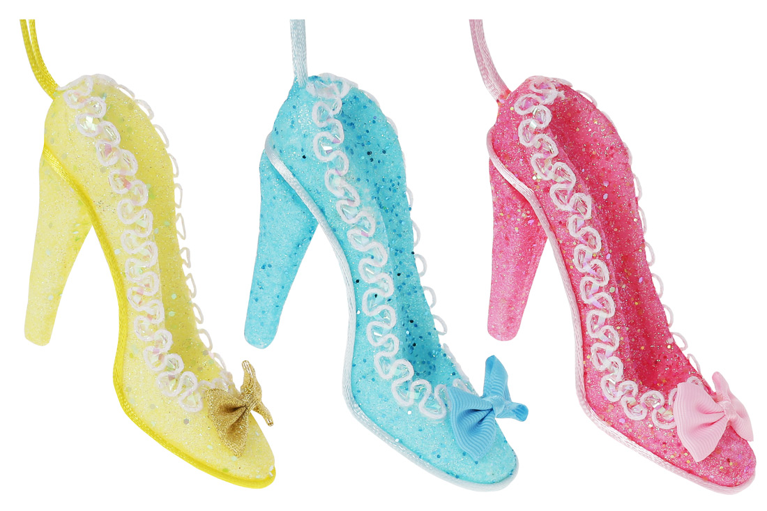 Ялинкова прикраса Туфелька 14см, 3 дизайни