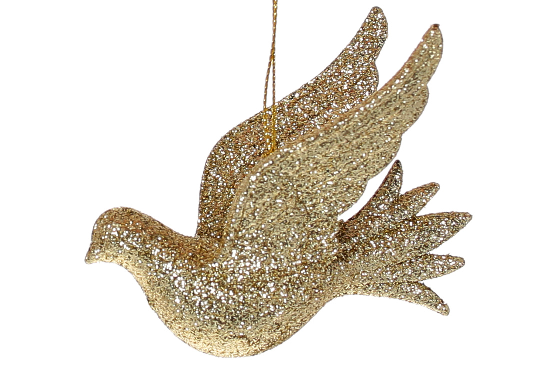 Ялинкова прикраса Птах, 9,5см, колір - золото