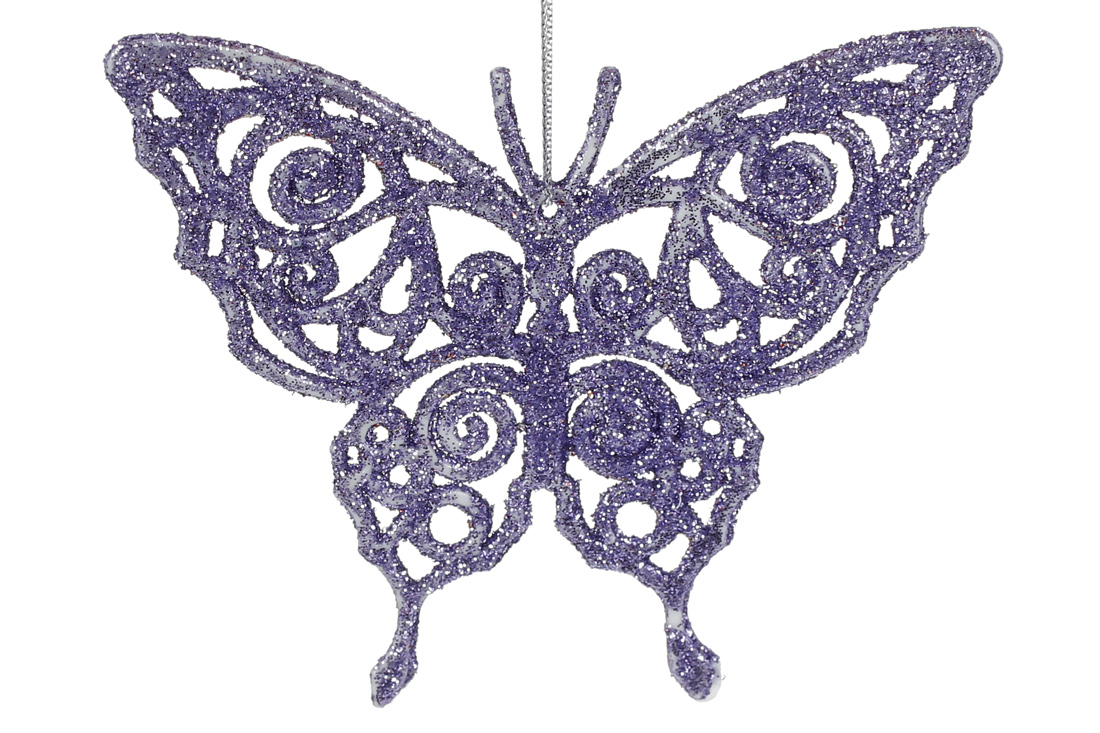 Ялинкова прикраса Метелик 11см, колір - лаванда