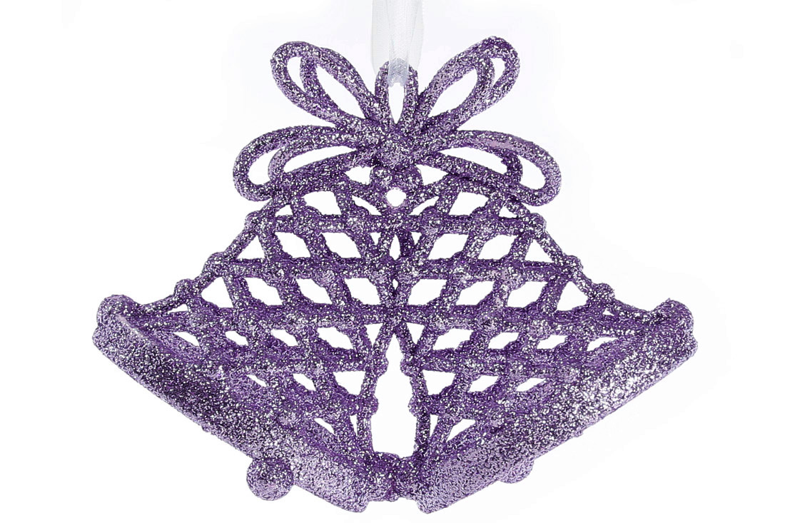 Ялинкова прикраса Дзвіночки 11см, колір - лаванда