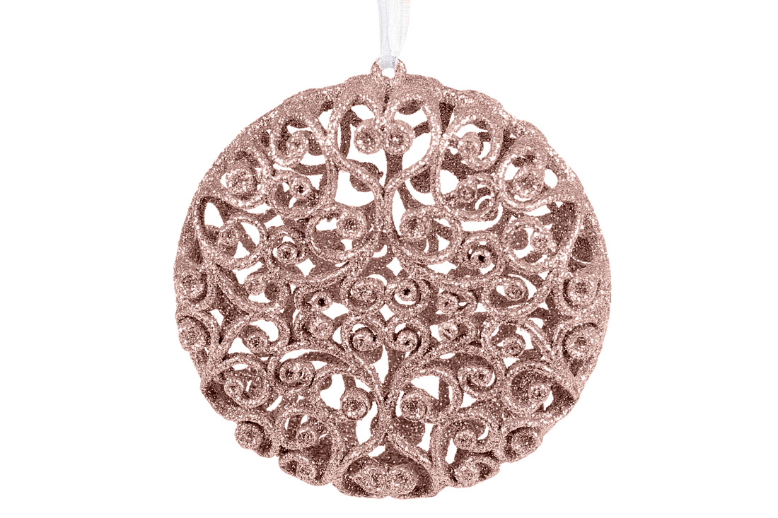 Ялинкова прикраса Ажур 9*4см, колір - шампань