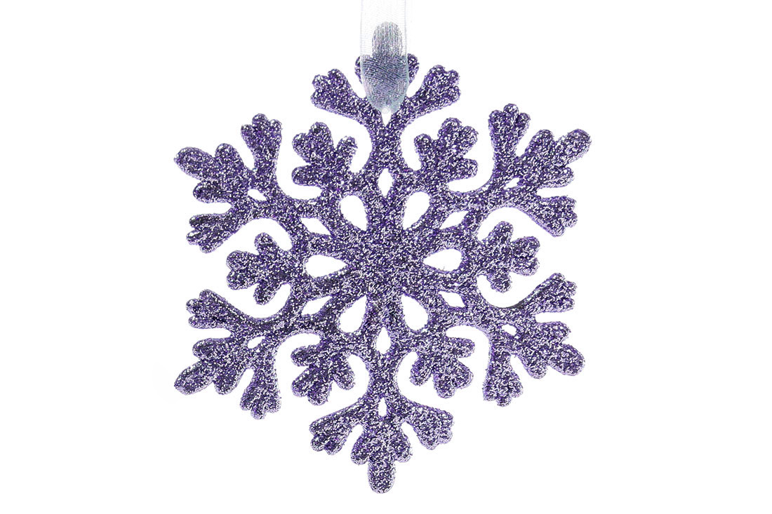 Ялинкова прикраса Сніжинка 9см, колір - лаванда