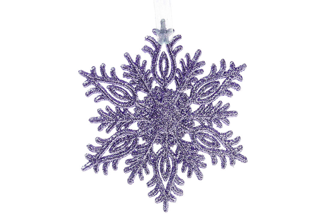 Ялинкова прикраса Сніжинка 12см, колір - лаванда