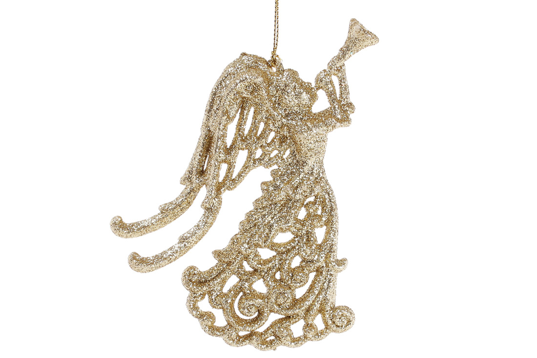 Ялинкова прикраса Янгол 14*9 см, колір - золото