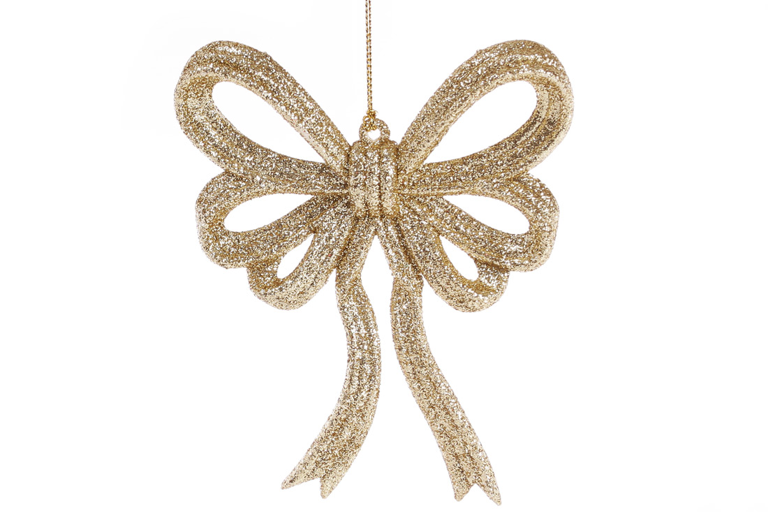 Ялинкова прикраса Бант 13*11см, колір - золото