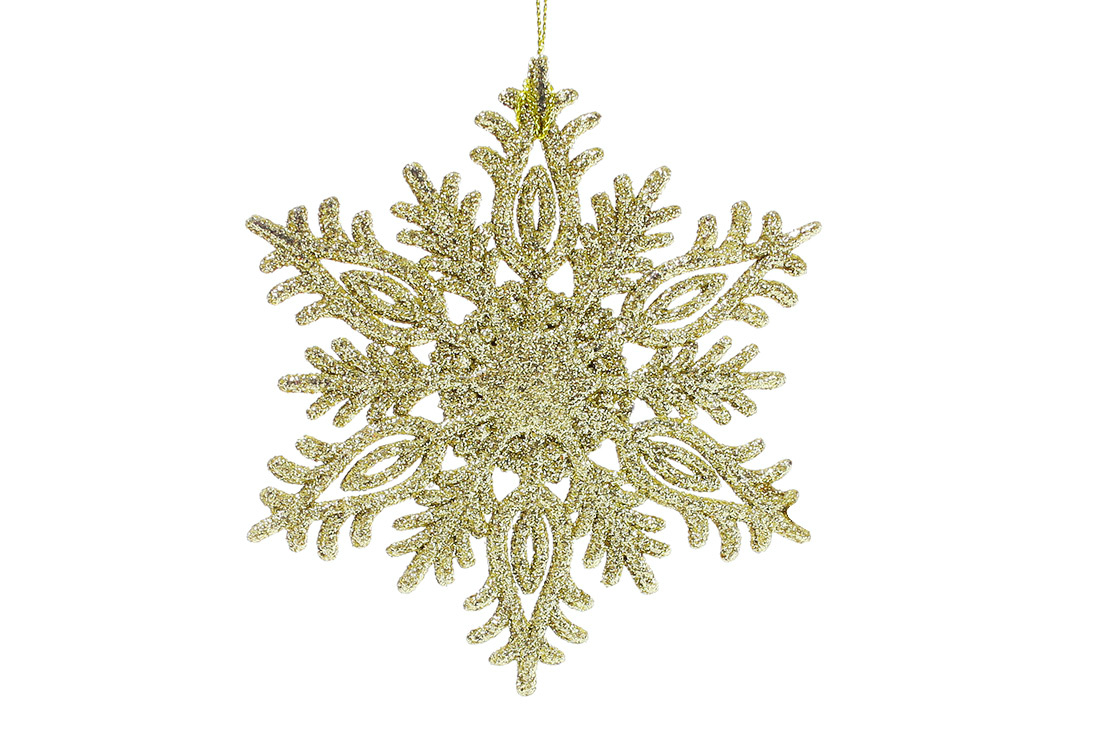 Ялинкова підвіска Сніжинка 12см, колір - золото